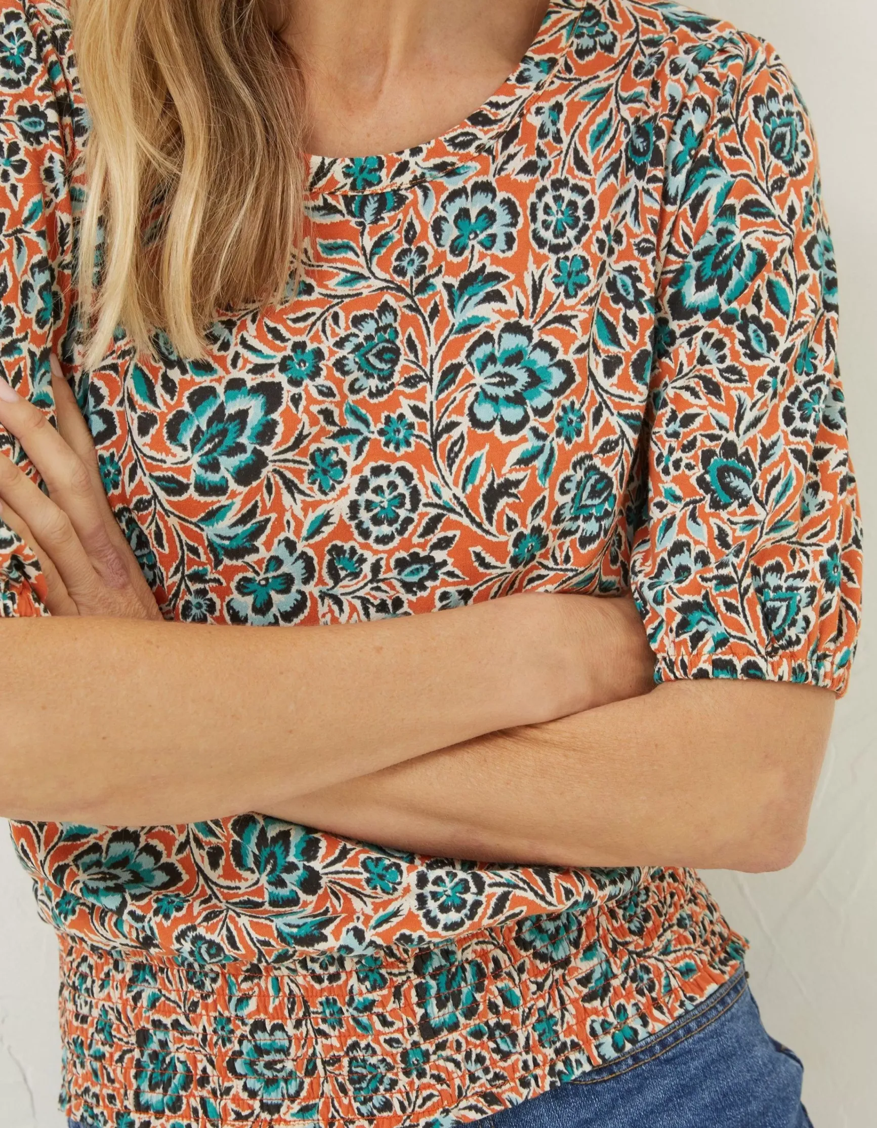FatFace Perrie Sketch Floral Top|Women Tops & T-Shirts