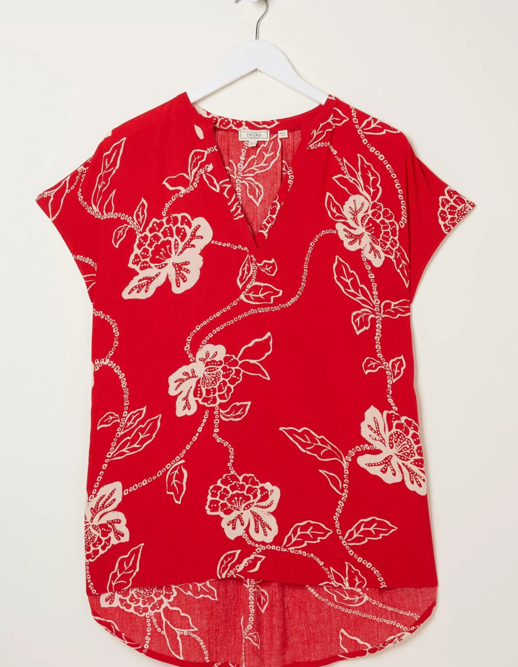 FatFace Piper Batik Red Tunic|Women Shirts & Blouses