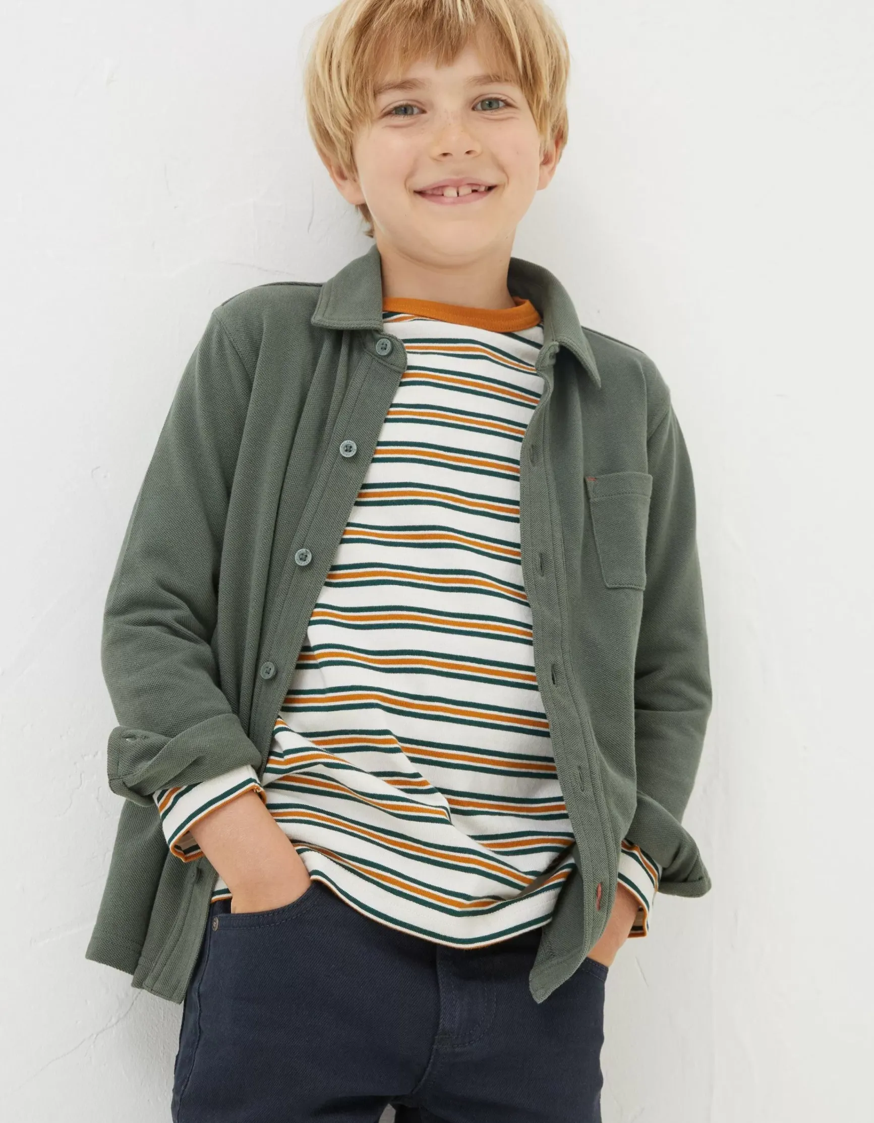 FatFace Pique Long Sleeve Shirt|Boys View All