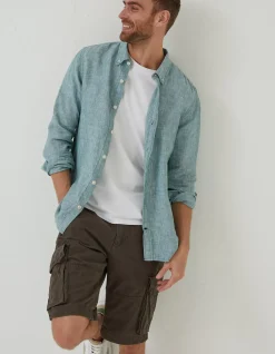 FatFace Plain Linen Shirt|Men Shirts