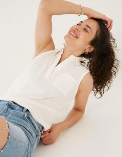 FatFace Polly Sleeveless Polo Shirt|Women Tops & T-Shirts