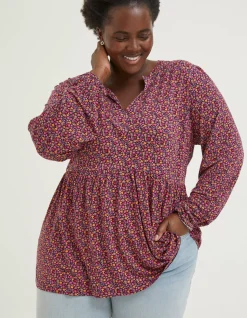 FatFace Poppy Retro Ditsy Longline|Women Tops & T-Shirts