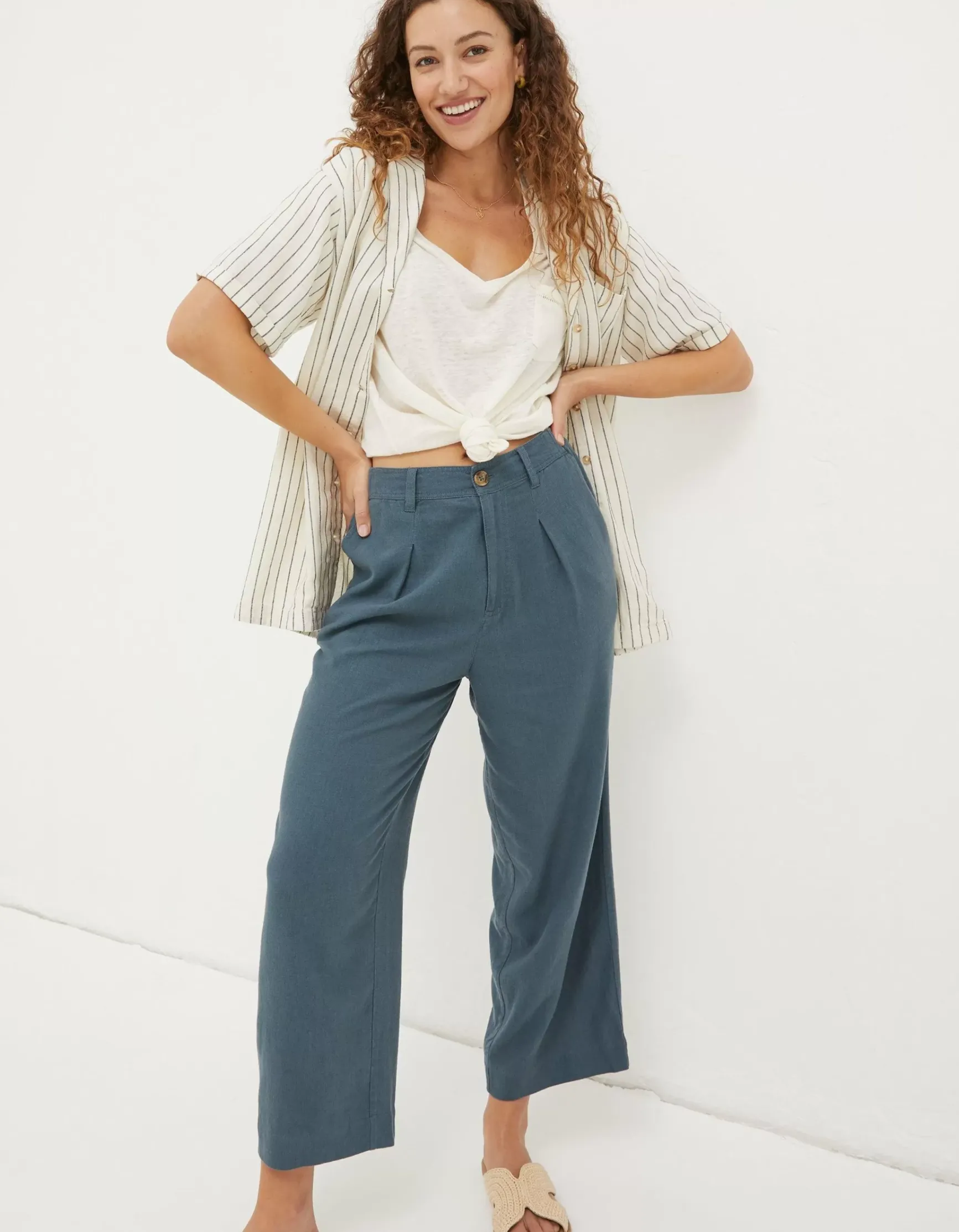 FatFace Portloe Linen Blend Trousers|Women Trousers & Leggings