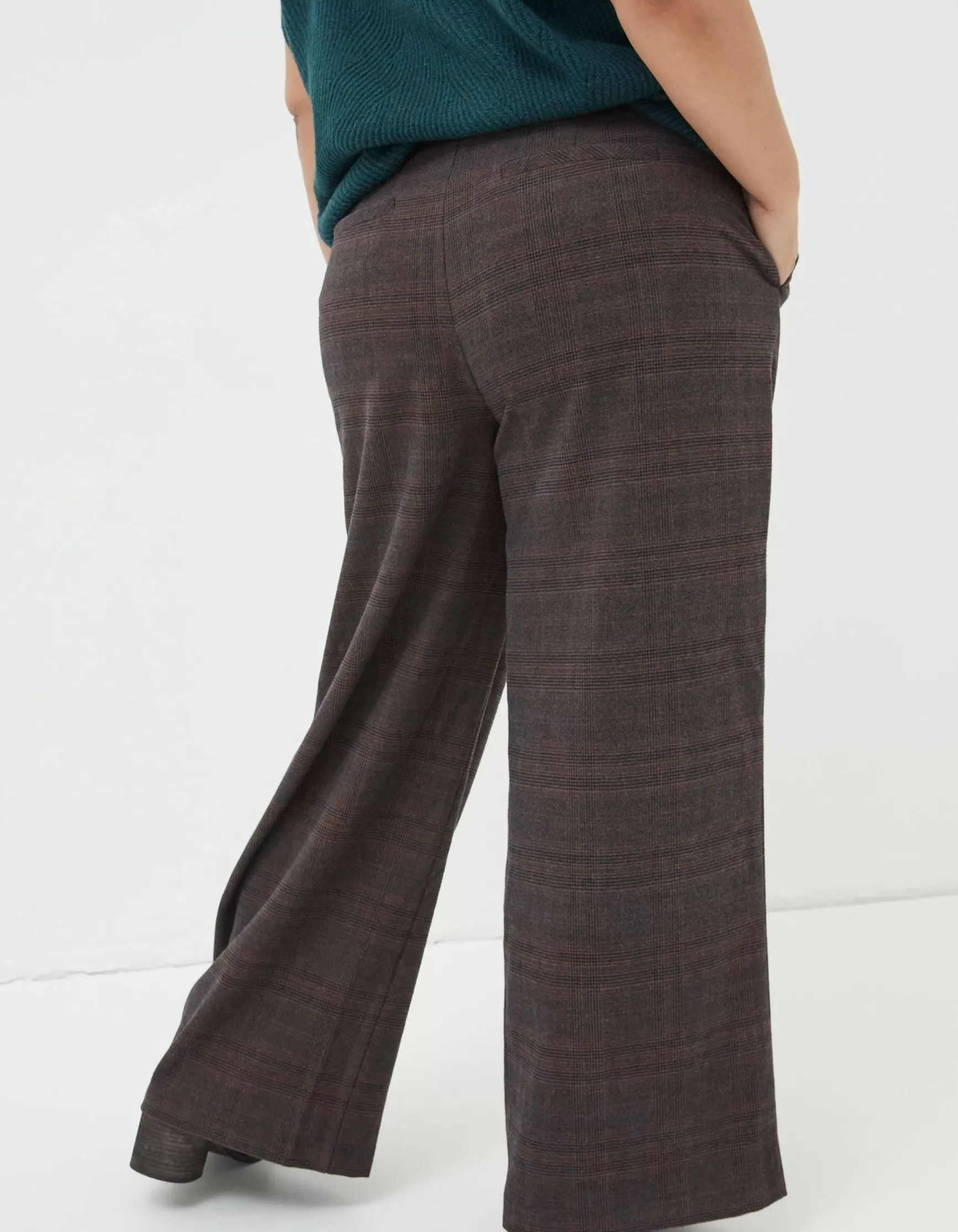 FatFace Presley Check Wide Leg Trousers|Women Trousers & Leggings