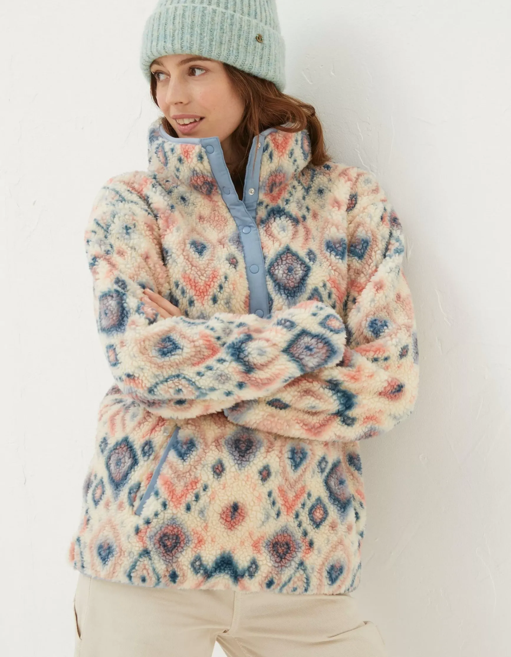 FatFace Printed Half Neck Fleece|Women View All