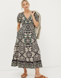 FatFace Priya Mosaic Leaf Midi Dress|Women View All