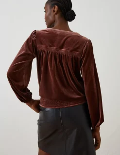 FatFace Reese Velvet Wrap Top|Women Tops & T-Shirts
