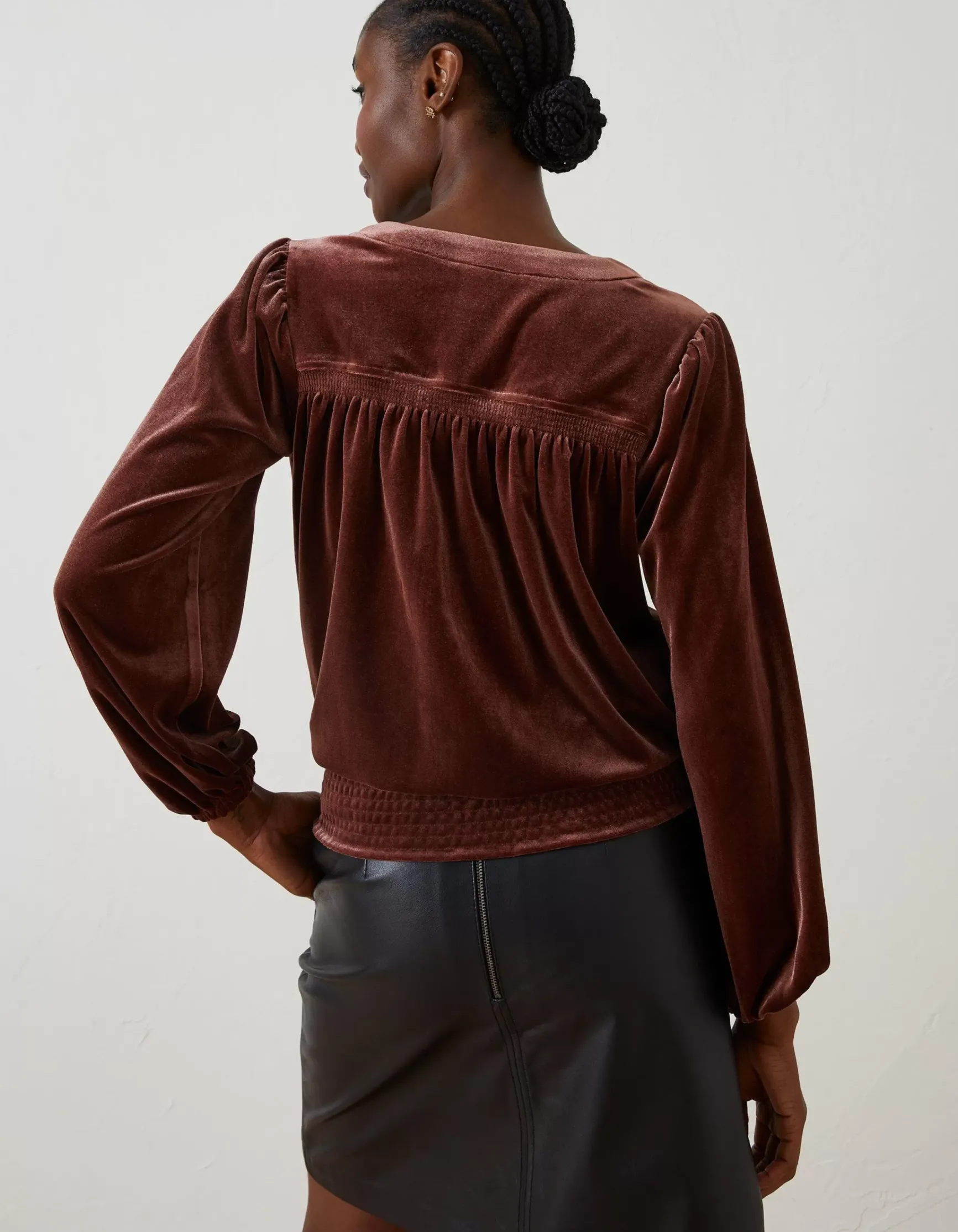FatFace Reese Velvet Wrap Top|Women Tops & T-Shirts