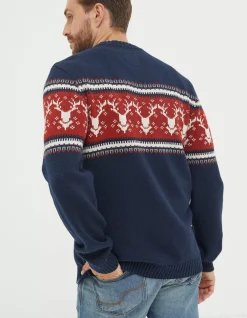 FatFace Reindeer Crew Neck Jumper|Men View All
