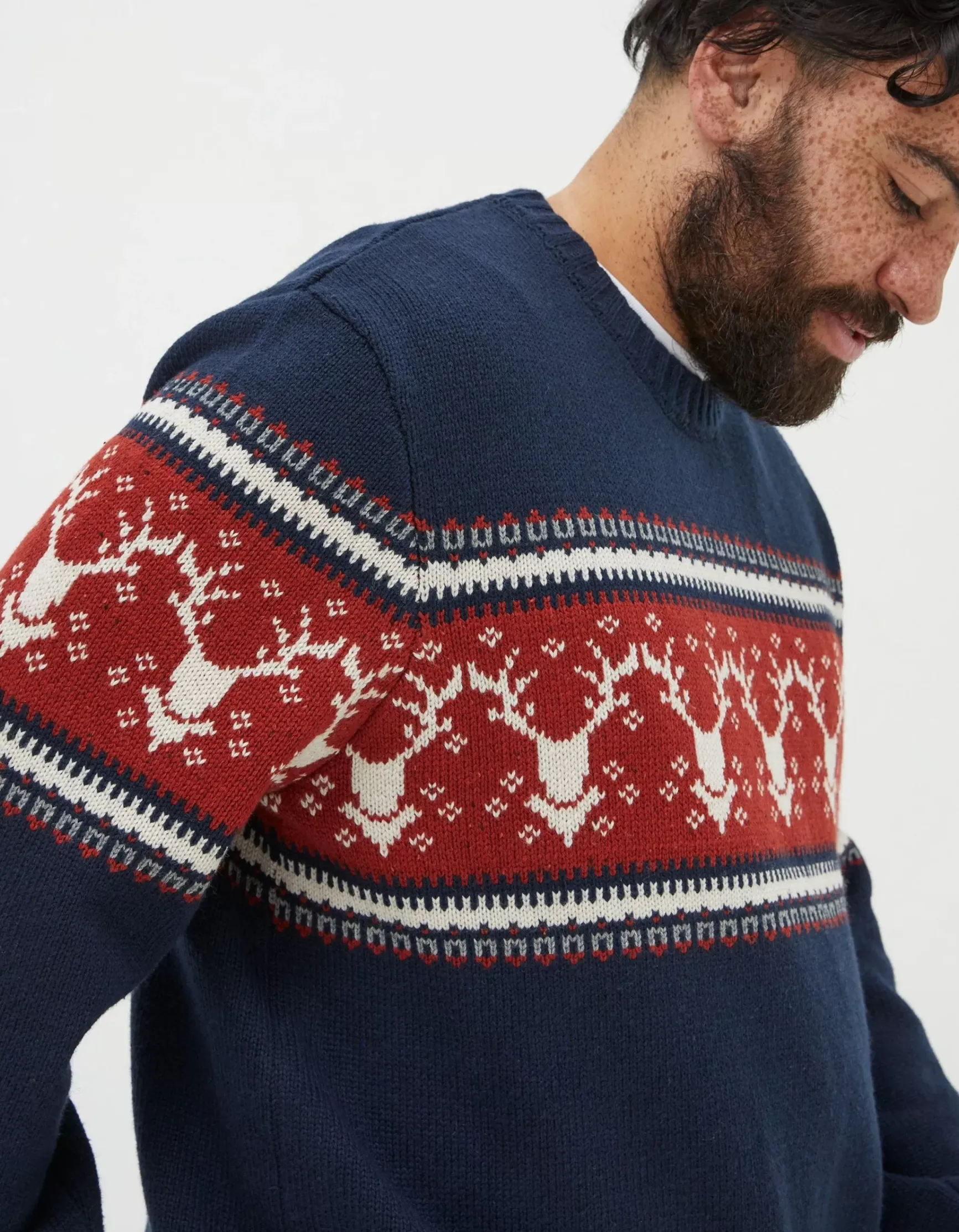 FatFace Reindeer Crew Neck Jumper|Men View All