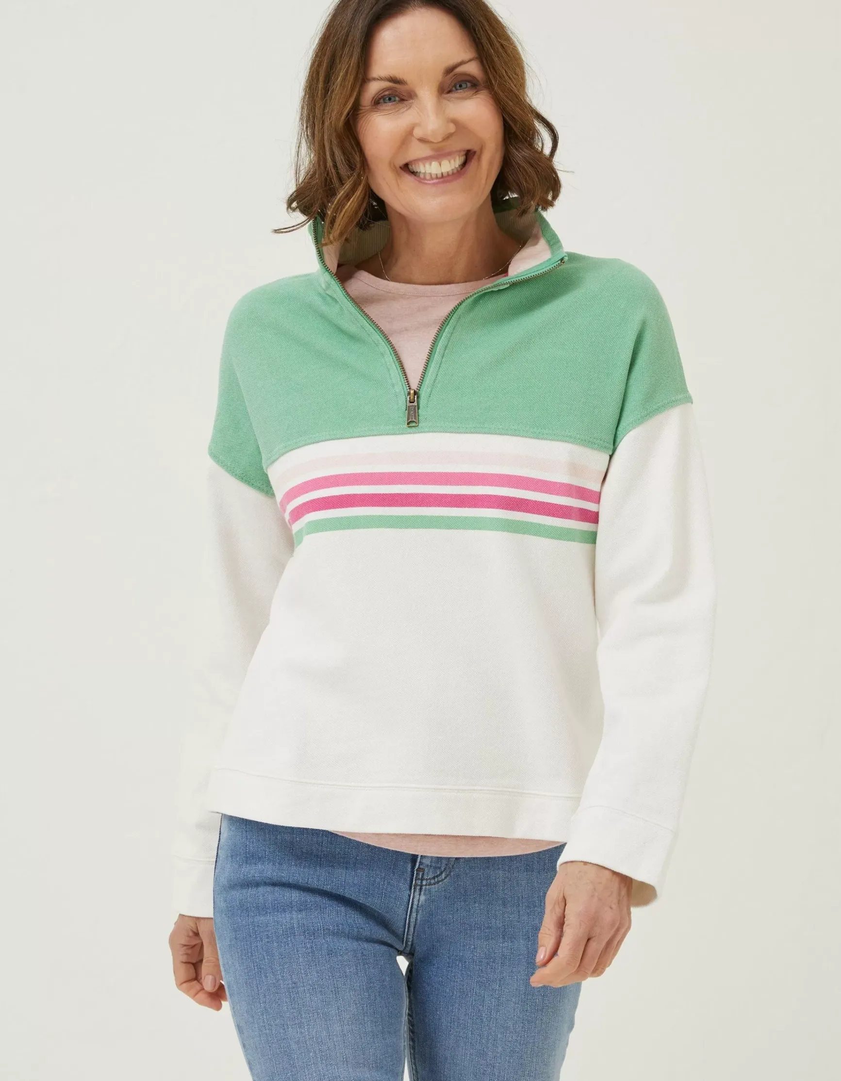 FatFace Relaxed Airlie Colour Block Sweat|Women Sweatshirts & Hoodies