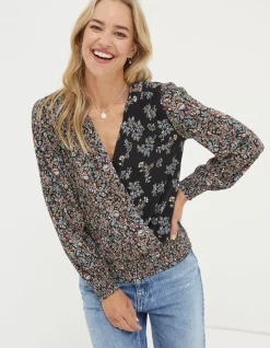FatFace Remi Craft Floral Wrap Top|Women Tops & T-Shirts