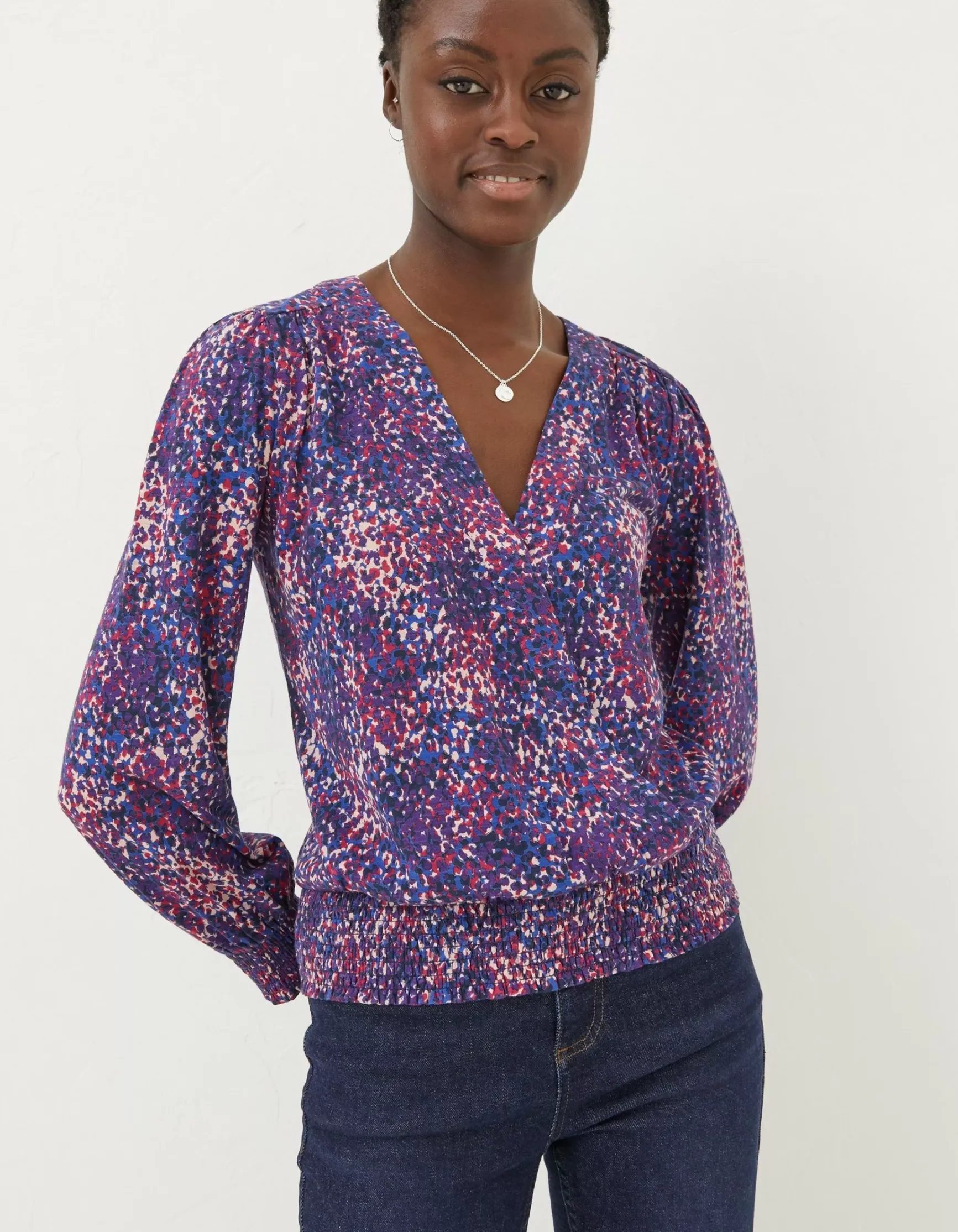 FatFace Remi Layered Spot Wrap Top|Women Tops & T-Shirts