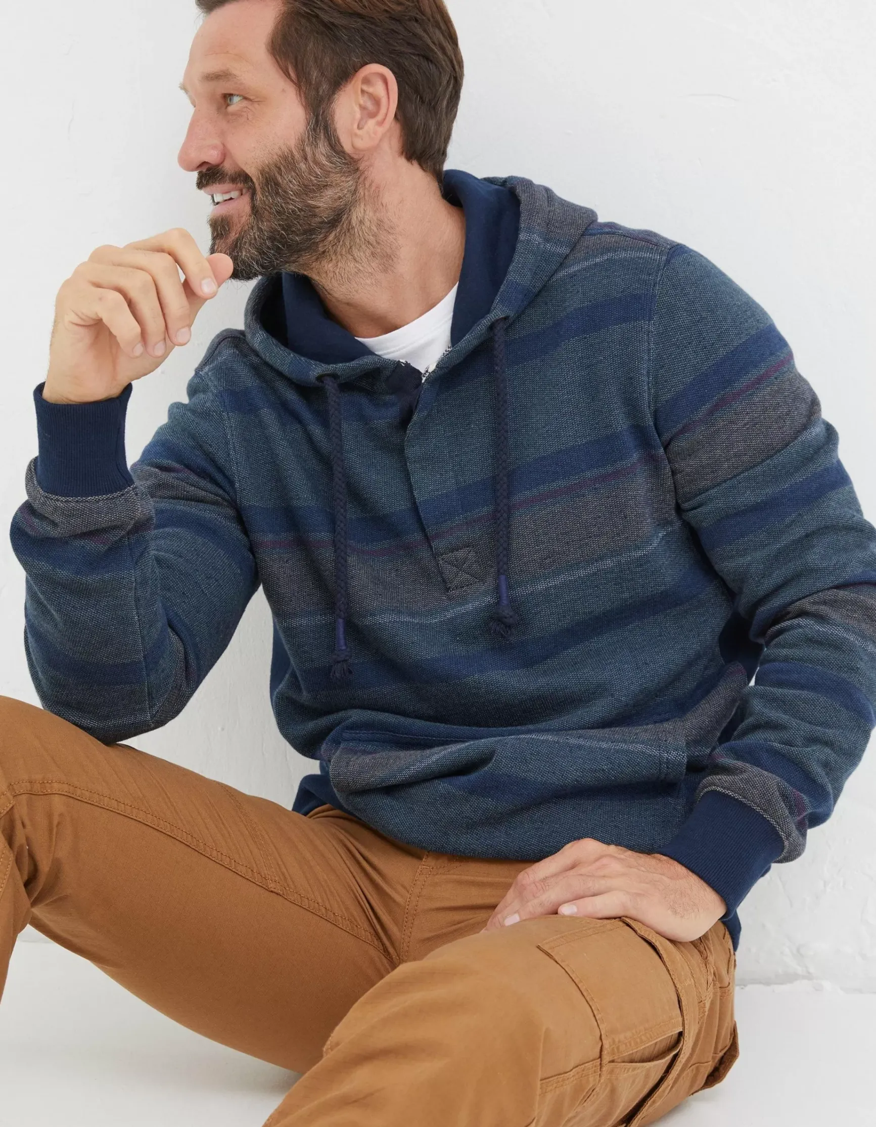 FatFace Reverse Stripe Hoodie|Men View All