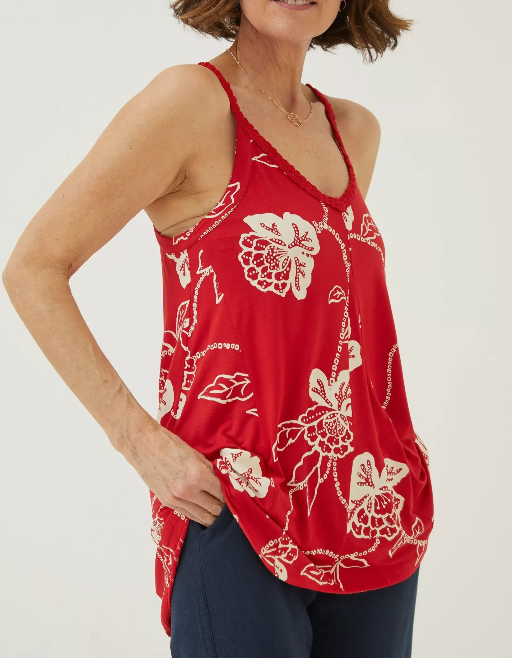 FatFace Rosie Batik Longline Top|Women Tops & T-Shirts