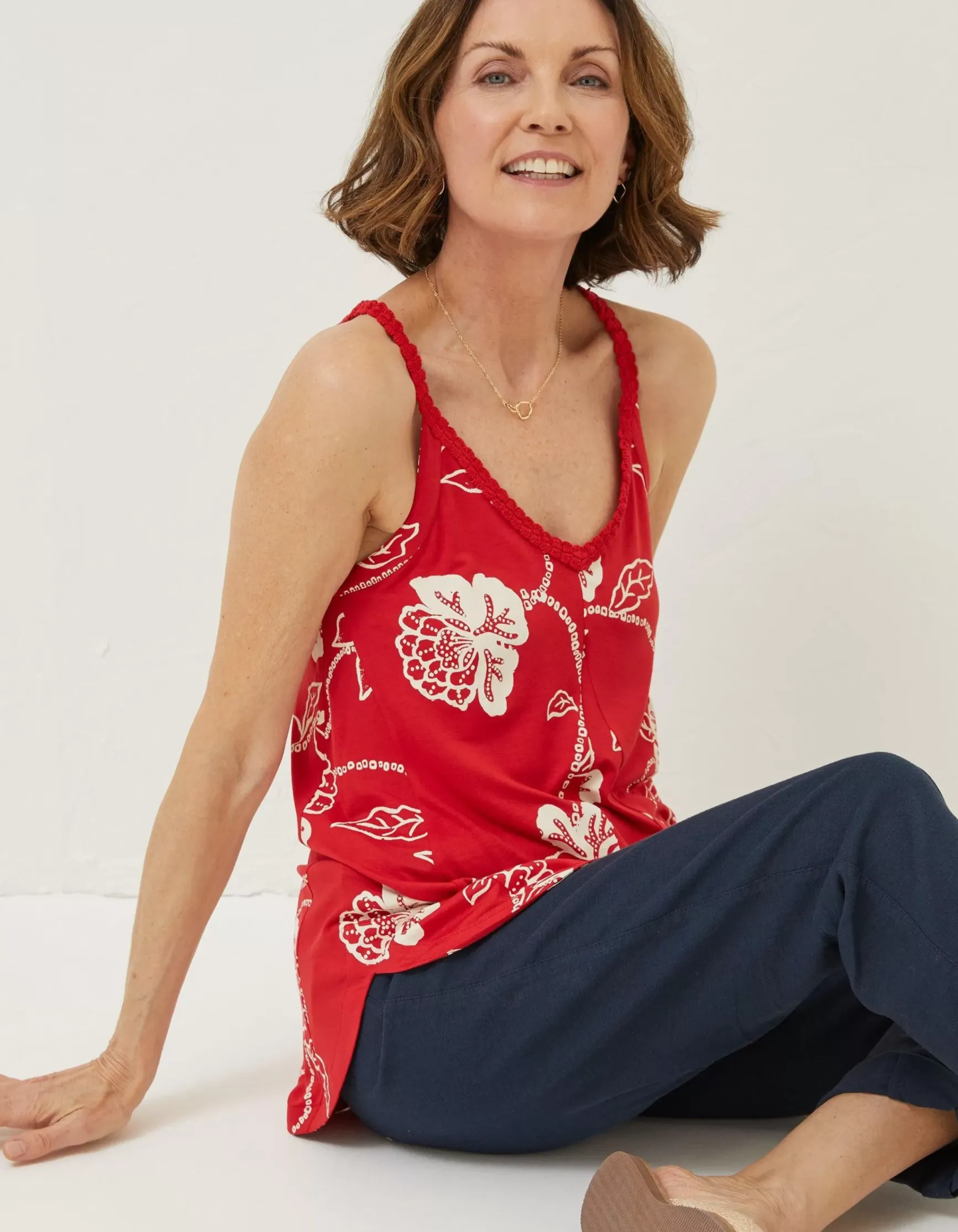FatFace Rosie Batik Longline Top|Women Tops & T-Shirts