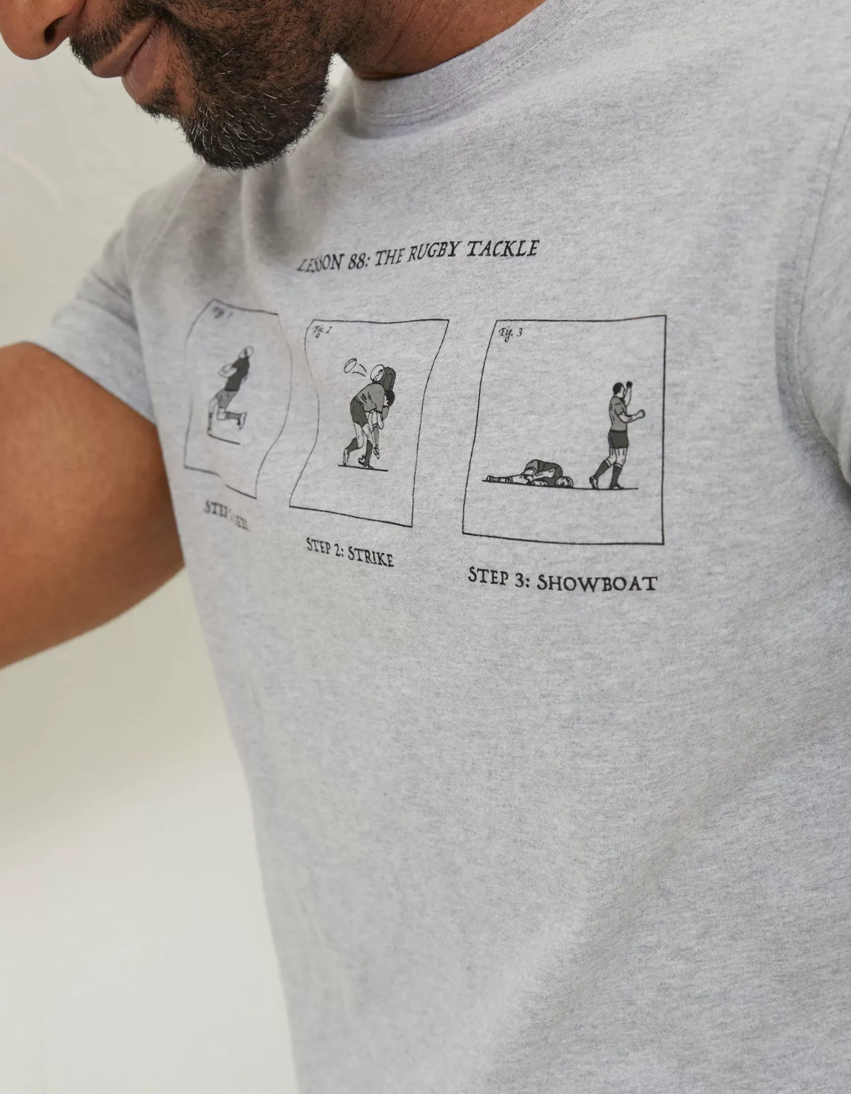 FatFace Rugby Cartoon T-Shirt|Men T-Shirts