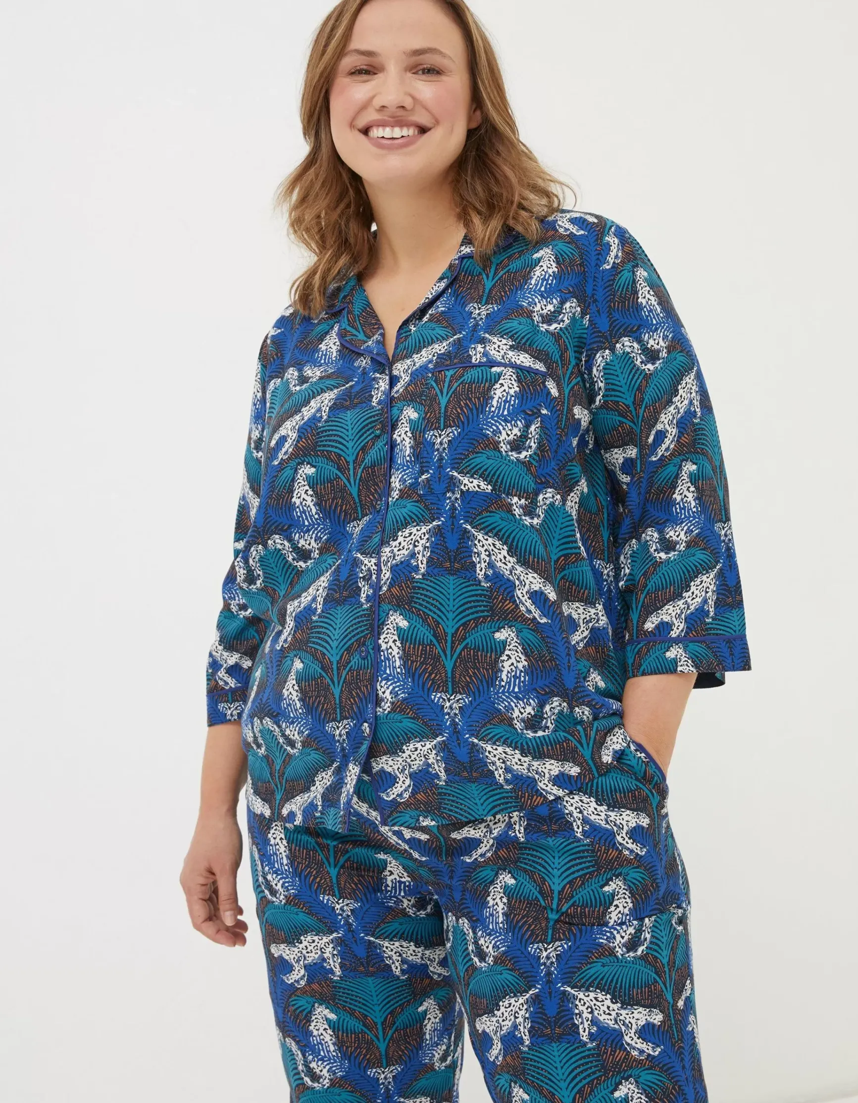 FatFace Sadie Snow Leopard Pyjama Bottoms|Women View All