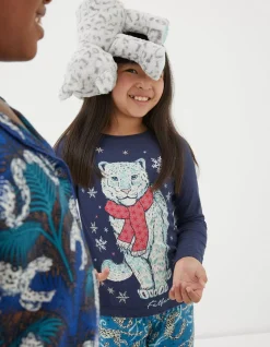 FatFace Sadie Snow Leopard Pyjama Set|Girls View All