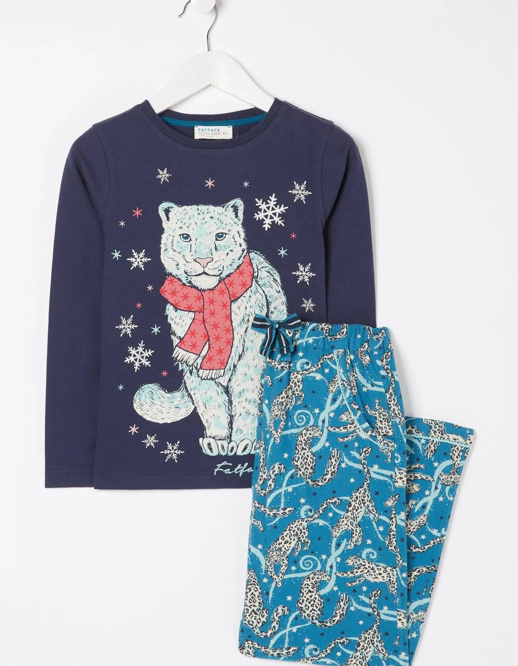 FatFace Sadie Snow Leopard Pyjama Set|Girls View All