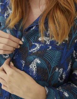 FatFace Sadie Snow Leopard Pyjama Top|Women View All