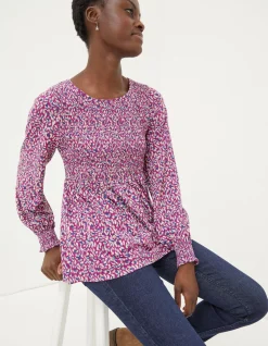 FatFace Sara Animal Texture Top|Women Tops & T-Shirts