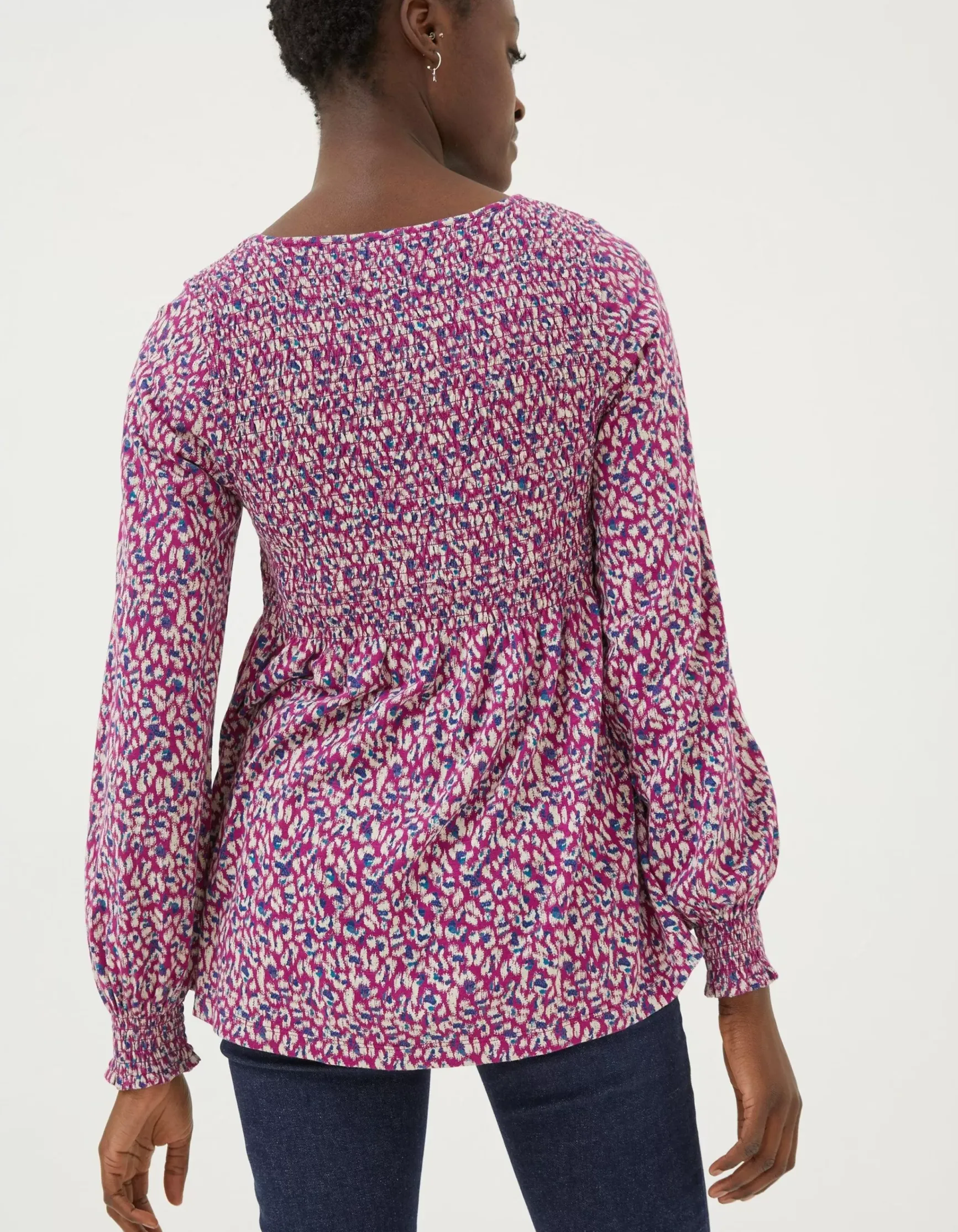 FatFace Sara Animal Texture Top|Women Tops & T-Shirts