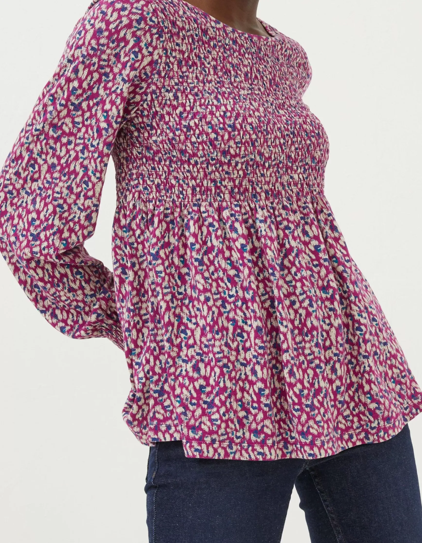 FatFace Sara Animal Texture Top|Women Tops & T-Shirts