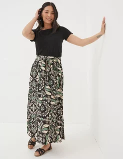 FatFace Sascha Mosaic Leaf Midi Skirt|Women View All