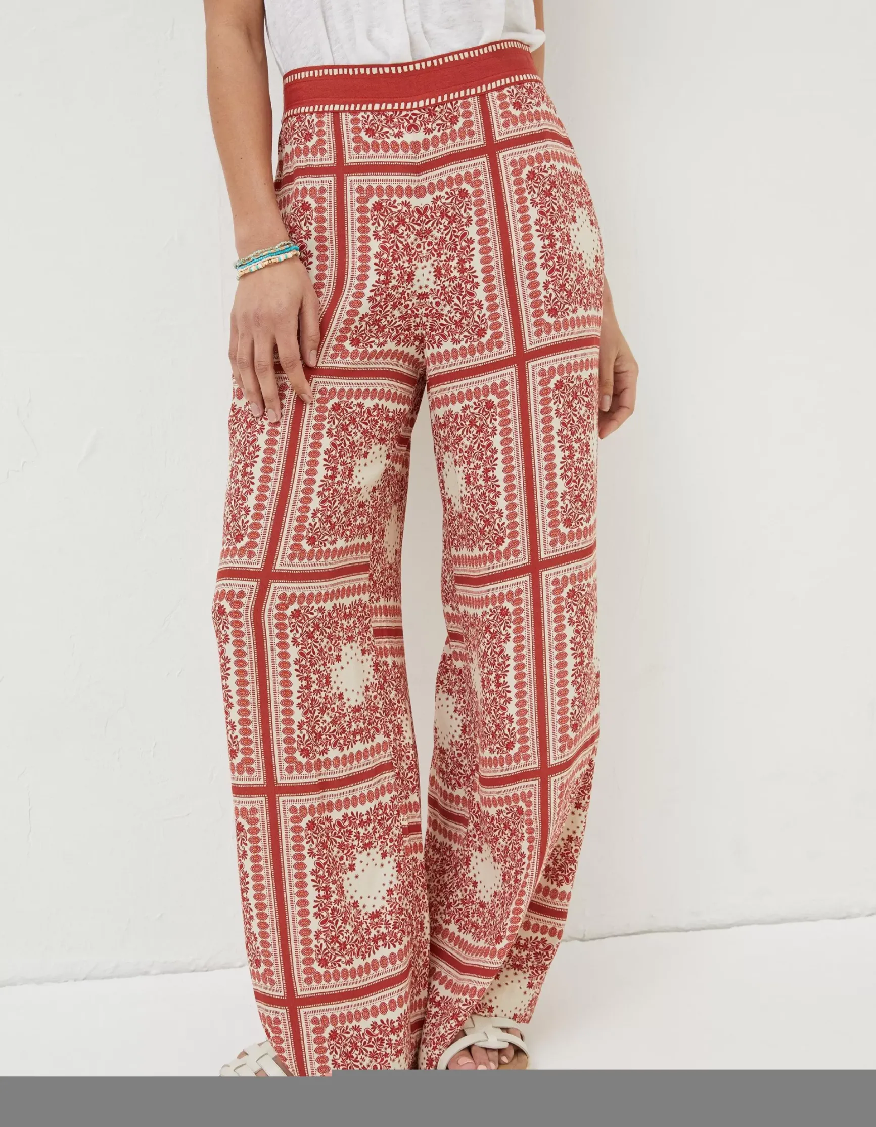 FatFace Scarf Print Palazzo Trousers|Women Trousers & Leggings