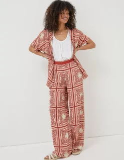 FatFace Scarf Print Palazzo Trousers|Women Trousers & Leggings