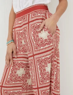 FatFace Scarf Print Palazzo Trousers|Women Trousers & Leggings