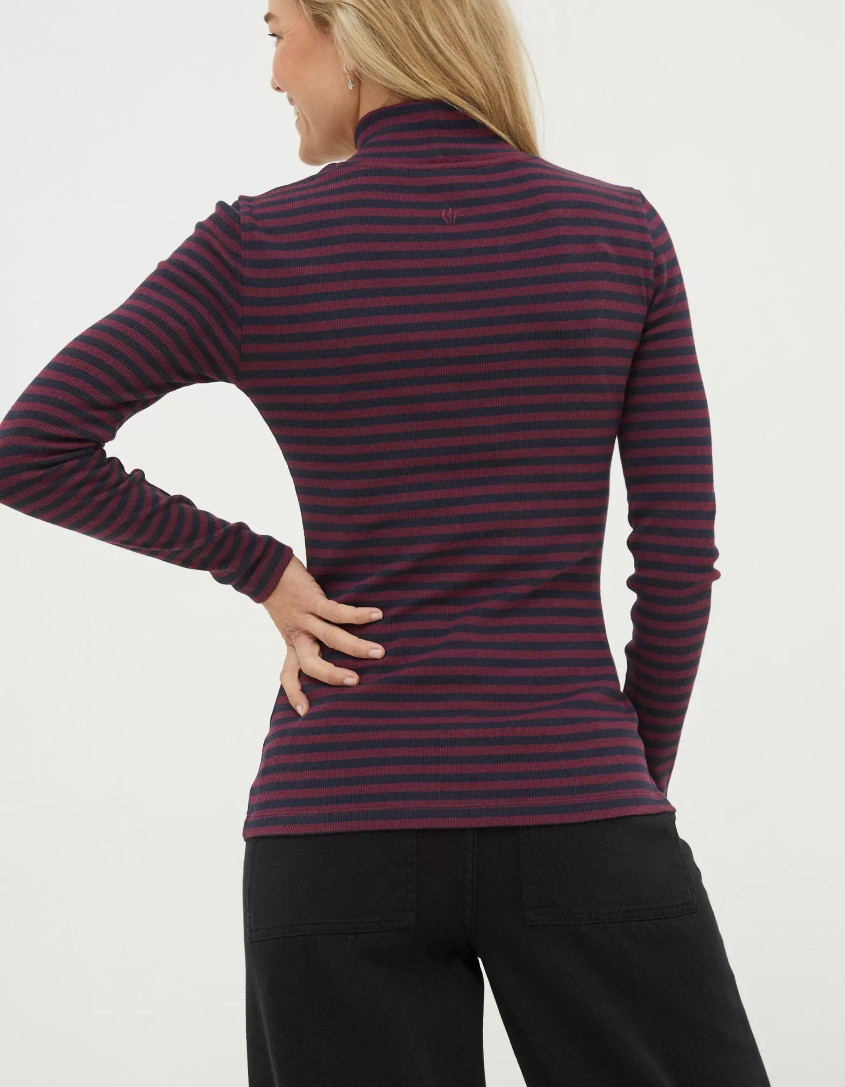 FatFace Selina Stripe Roll Neck Top|Women Tops & T-Shirts