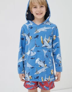 FatFace Shark Towelling Poncho|Boys View All