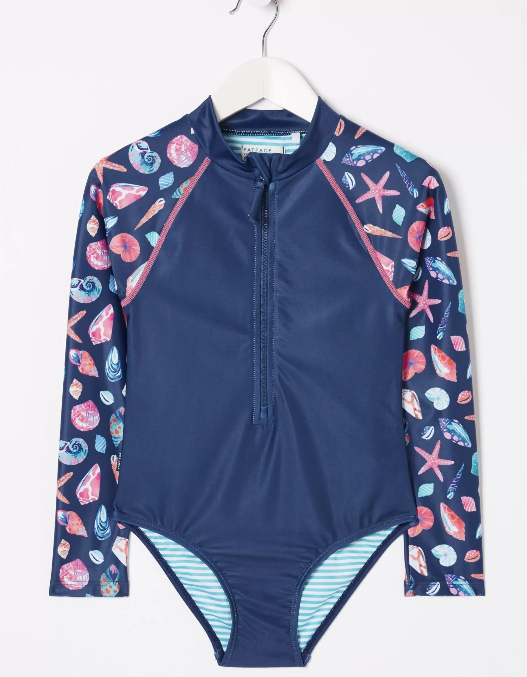 FatFace Shell Print Long Sleeve Swimsuit|Girls View All