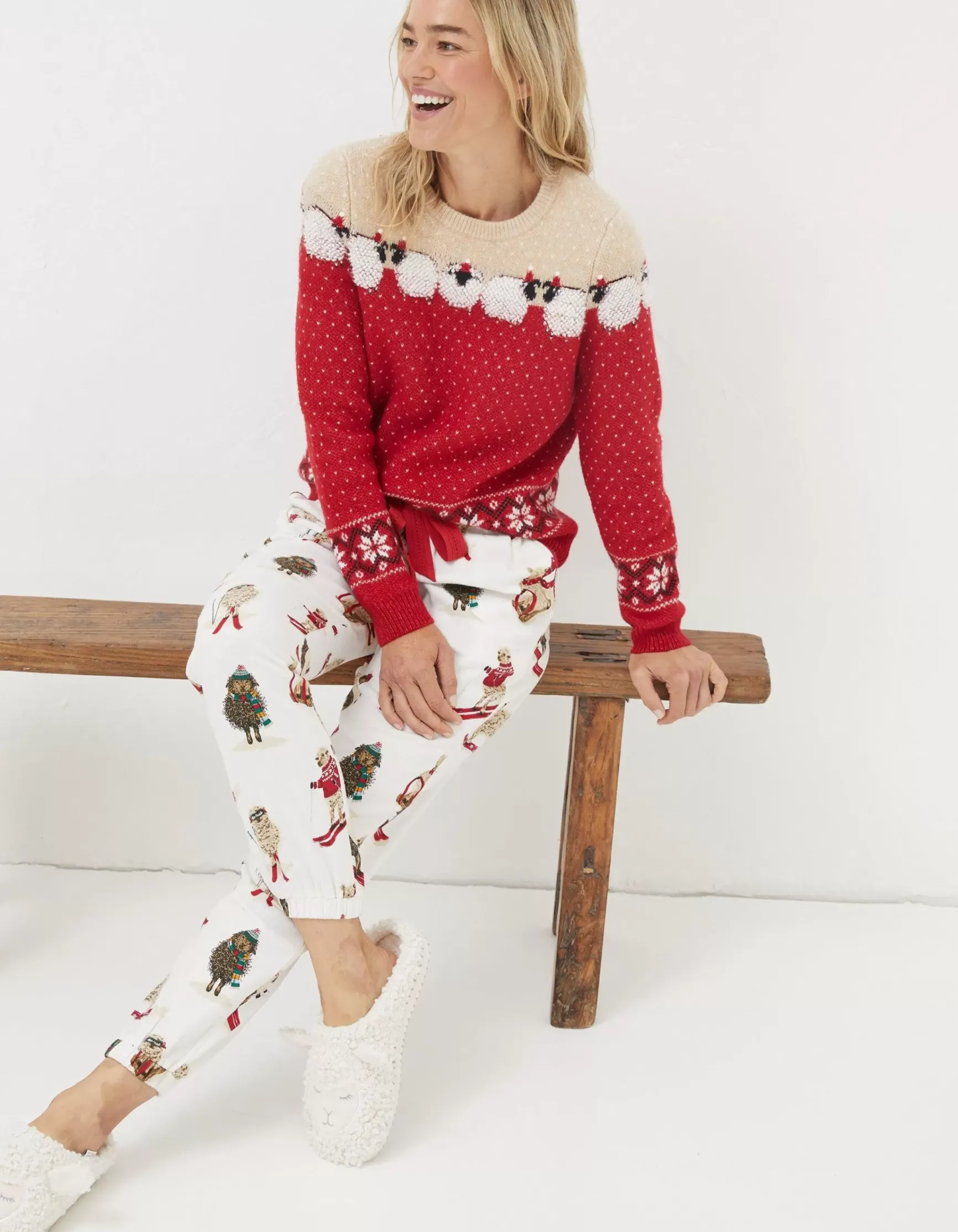 FatFace Shelter Stevie Sheep Cora Pyjama Bottoms|Women Nightwear & Loungewear