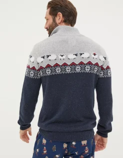 FatFace Shelter Stevie Sheep Half Neck Jumper|Men View All