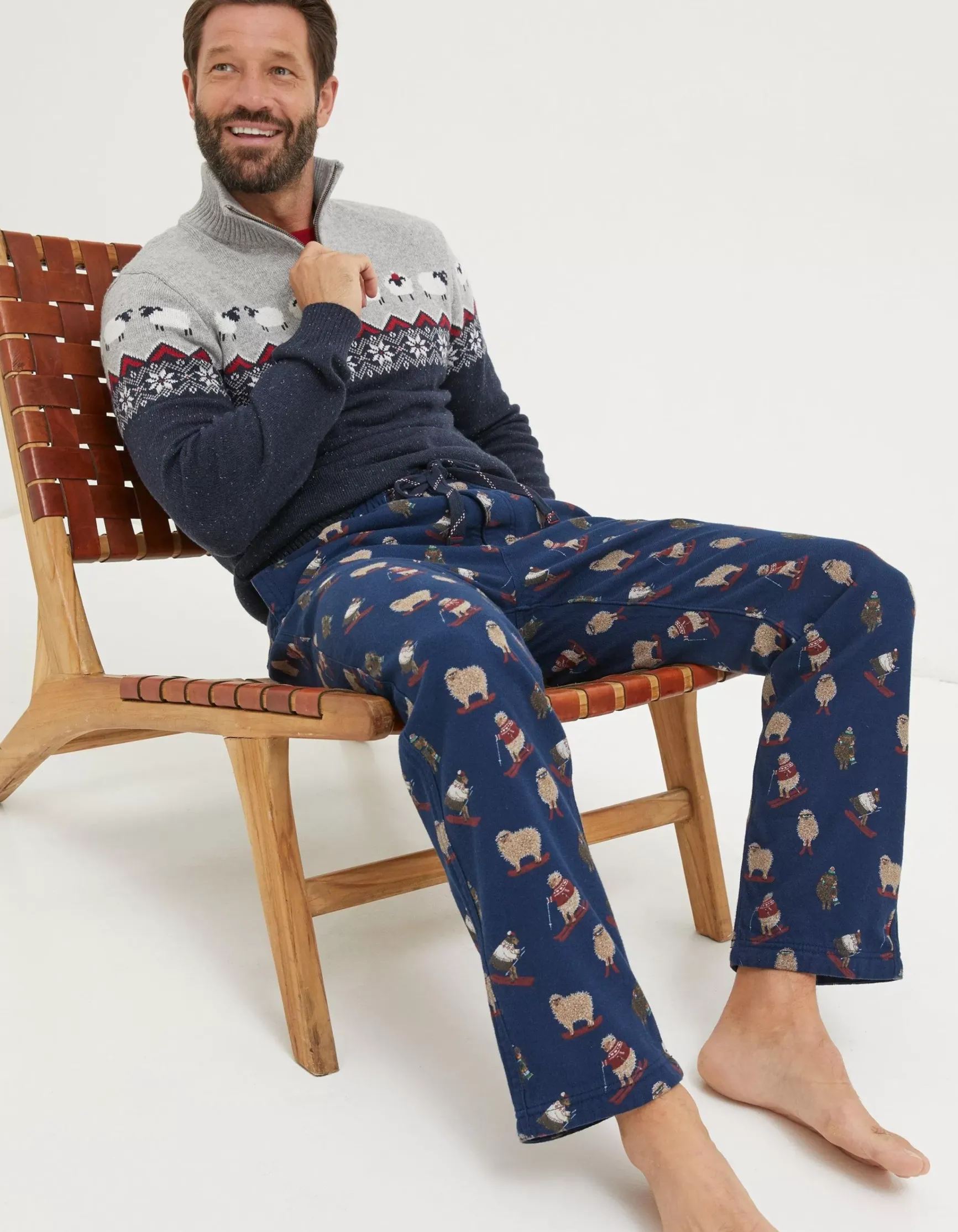 FatFace Shelter Stevie Sheep Print Pyjama Bottoms|Men View All