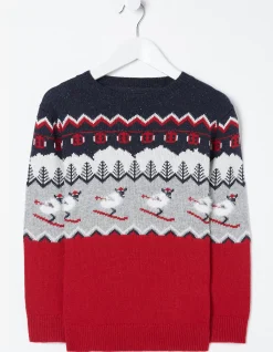 FatFace Shelter Stevie Sheep Ski Jumper|Boys Knitwear