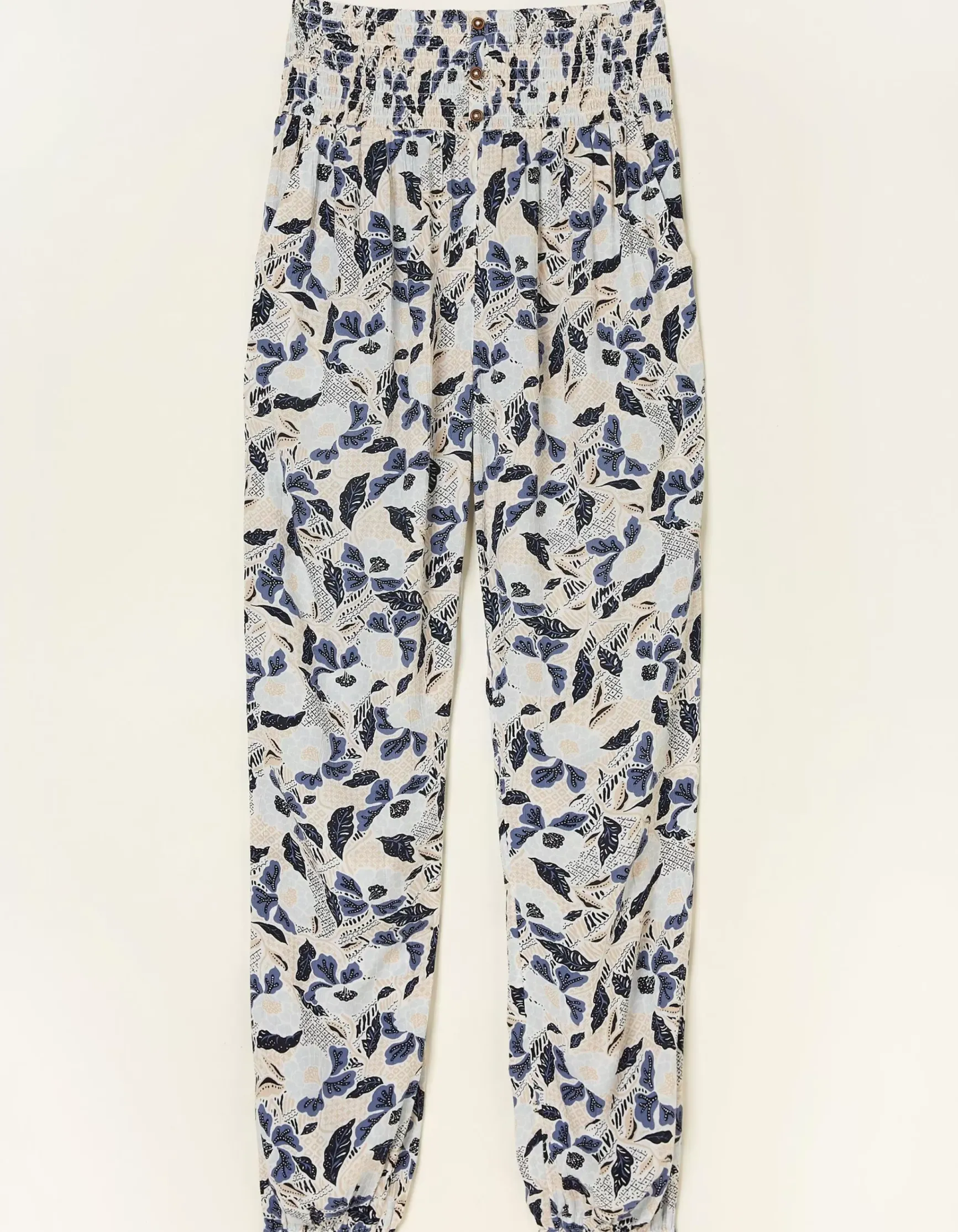 FatFace Shirred Batik Flowers Trousers|Women Trousers & Leggings