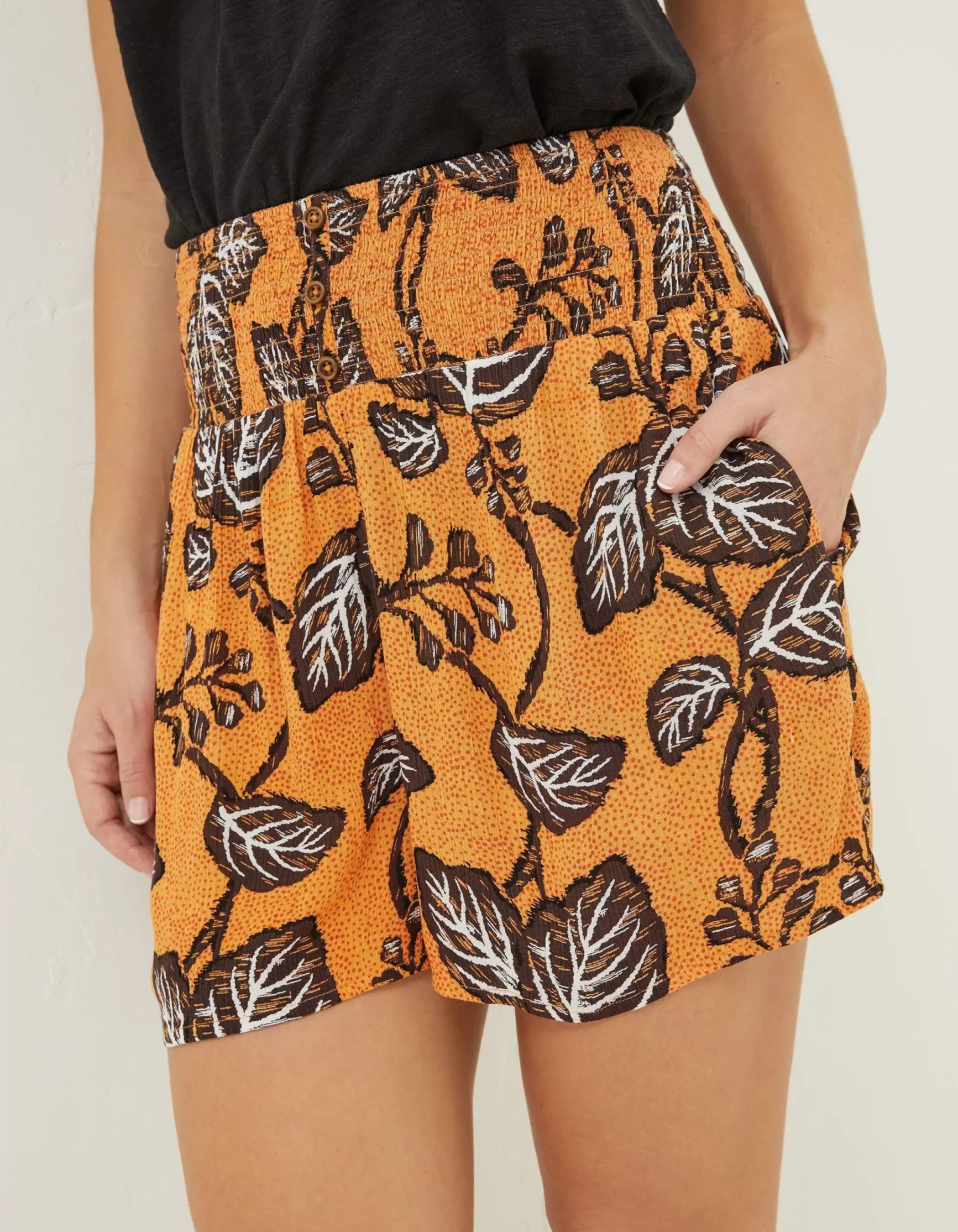 FatFace Shirred Vine Floral Shorts|Women Shorts