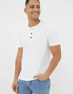 FatFace Short Sleeve Slub Henley T-Shirt|Men View All