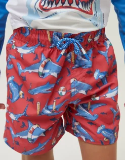 FatFace Sidney Shark Swim Shorts|Boys View All