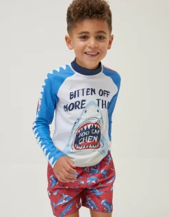 FatFace Sidney The Shark Rash Vest|Boys View All