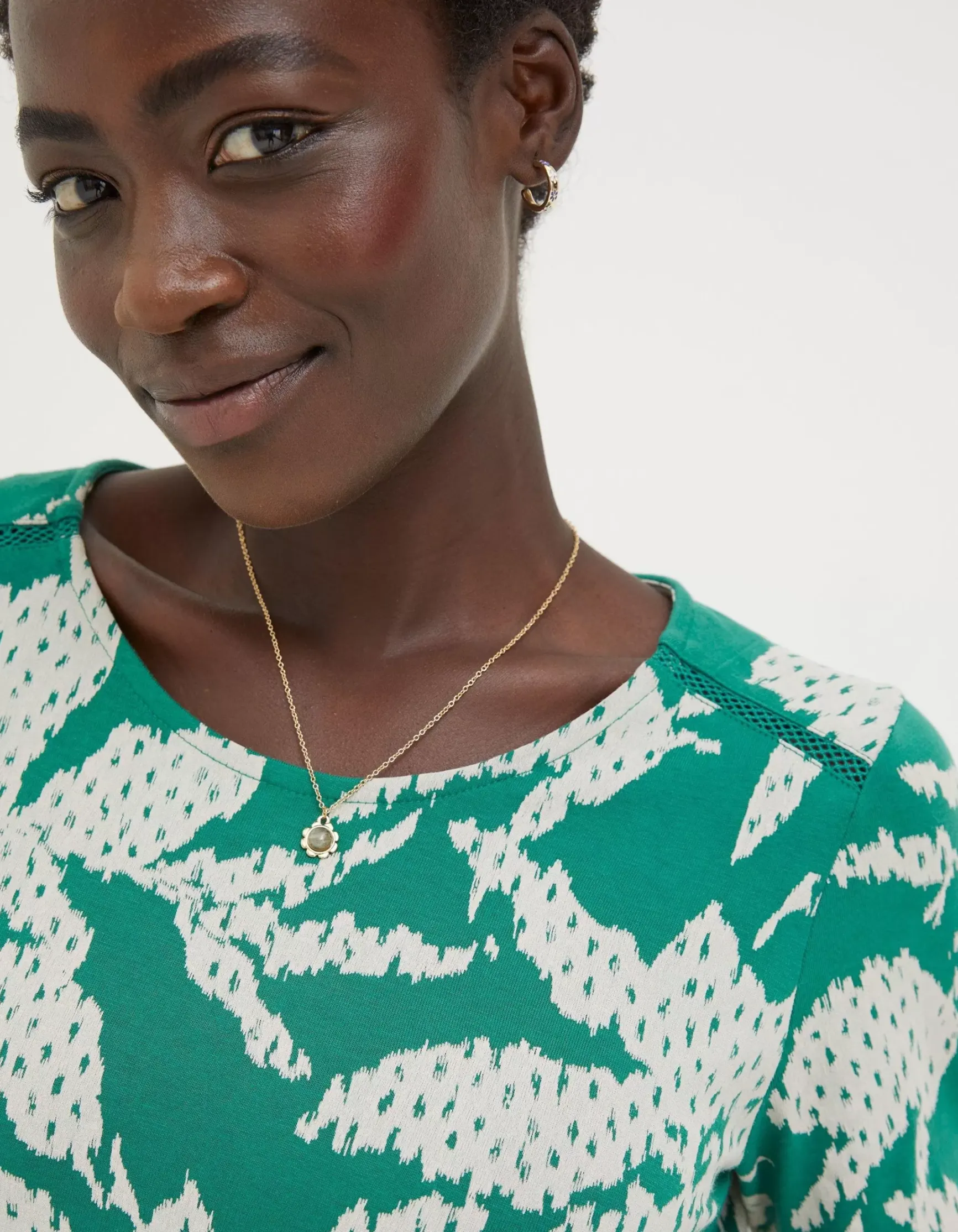 FatFace Simone Textured Leaves Jersey Dress|Women View All