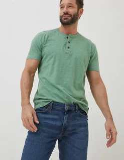 FatFace Slub Henley T-Shirt|Men T-Shirts