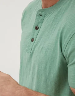 FatFace Slub Henley T-Shirt|Men T-Shirts