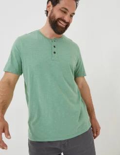 FatFace Slub Henley T-Shirt|Men T-Shirts