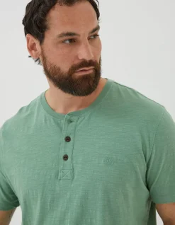 FatFace Slub Henley T-Shirt|Men T-Shirts