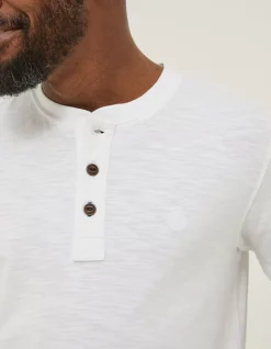 FatFace Slub Henley T-Shirt|Men T-Shirts